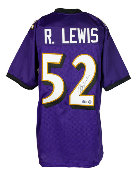 Ray Lewis Signed Purple Pro Style Football Jersey BAS ITP 43965