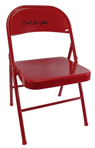 Bob Knight Signed Indiana Hoosier Signed Folding Chair / The Infamous Chair Toss