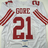 Autographed/Signed Frank Gore San Francisco White Jersey Beckett COA