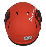 Ozzie Newsome Autographed "HOF 99" Browns 'RAVE' Mini Speed Helmet Beckett