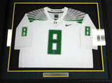 OREGON MARCUS MARIOTA AUTOGRAPHED SIGNED FRAMED WHITE NIKE JERSEY MM HOLO 89826