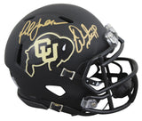 Colorado Warren Sapp & Marshall Faulk Signed Black Speed Mini Helmet W/ Case BAS