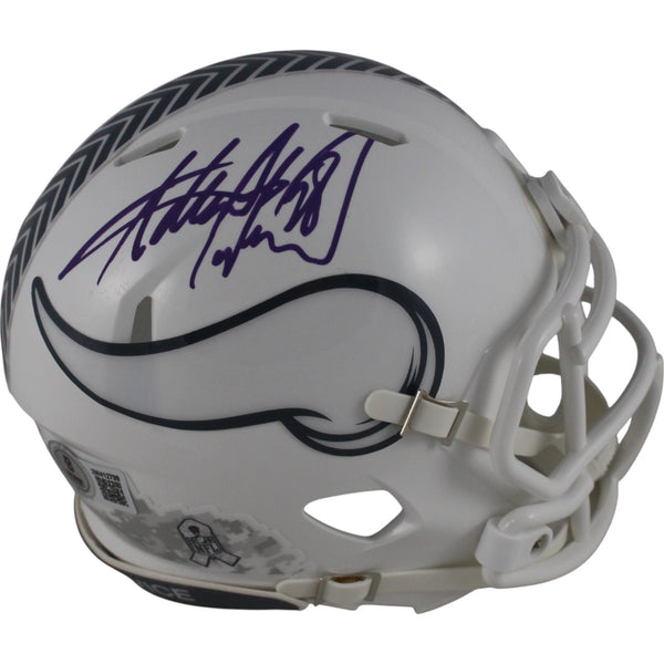 Adrian Peterson Autographed Minnesota Vikings 24 STS Mini Helmet Beckett 49258