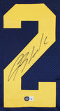 Michigan Blake Corum Authentic Signed Navy Blue Pro Style Jersey BAS Witnessed