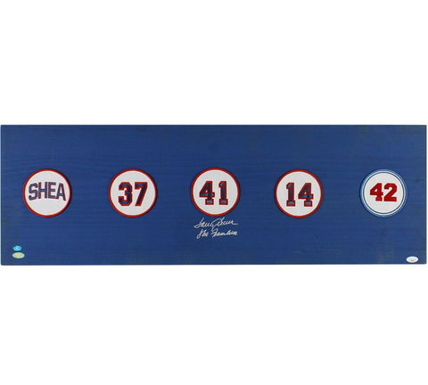Tom Seaver Signed New York Mets 12x36 Patches Board with "The Franchise" Insc