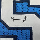 Framed Autographed/Signed Armando Bacot 33x42 UNC Blue College Jersey BAS COA