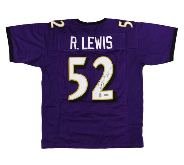 Ray Lewis Signed Baltimore Custom Purple Jersey