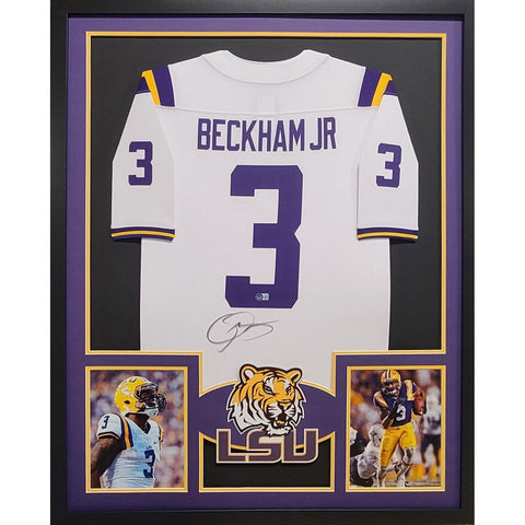 Odell Beckham Jr. Autographed Signed Framed LSU Lousiana State OB Jersey BECKETT