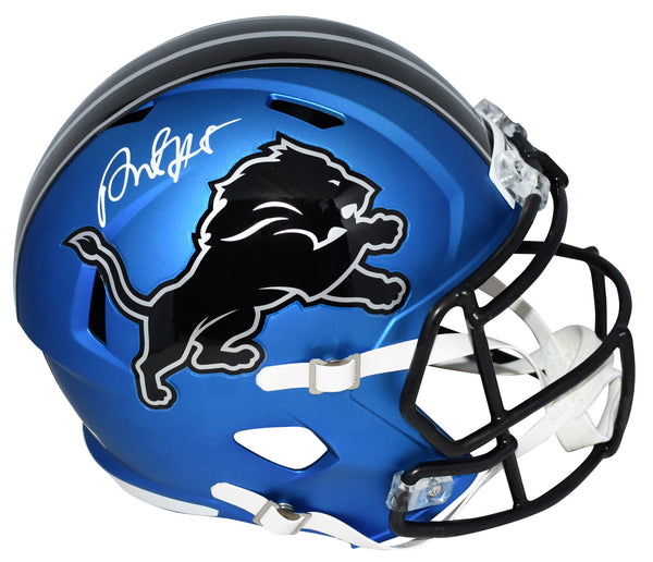 DAVID MONTGOMERY SIGNED DETROIT LIONS 2024 BLUE FULL SIZE SPEED HELMET BECKETT
