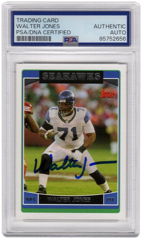 Walter Jones Signed Seahawks 2006 Topps Football Card #15 - (PSA Encapsulated)