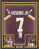 Framed Autographed/Signed Dwayne Haskins Jr. 35x39 Washington Jersey JSA COA