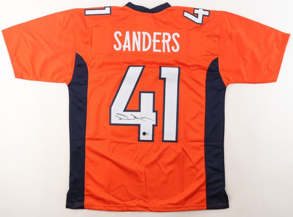 Drew Sanders Signed Denver Broncos Jersey (Beckett) 2023 3rd Rnd Pck/ Linebacker
