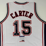 Autographed/Signed Vince Carter New Jersey White Basketball Jersey PSA/DNA COA