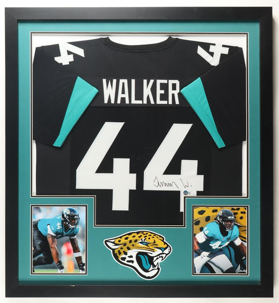 Travon Walker Signed Jacksonville Jaguars Custom Framed Jersey Display (Beckett)