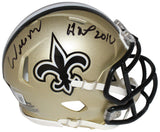 Willie Roaf Signed New Orleans Saints TB Mini Helmet Beckett 40610