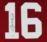 Joe Montana Signed San Francisco 49ers Mitchell & Ness Red NFL Jersey