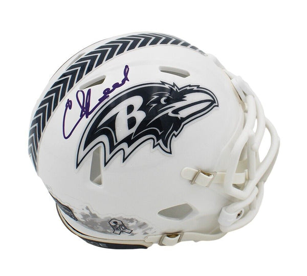 Ed Reed Signed Baltimore Ravens Speed Salute to Service 3 NFL Mini Helmet