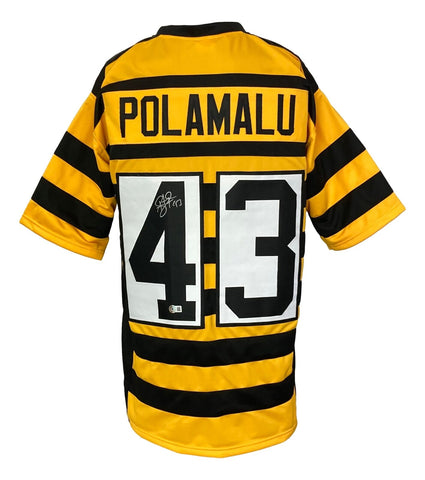 Troy Polamalu Signed Custom Bumblebee Pro-Style Football Jersey BAS ITP