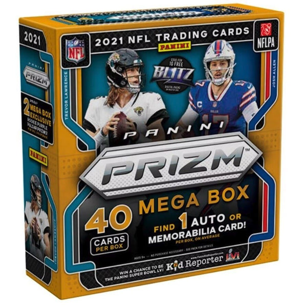 2021 Panini Prizm Football Fanatics 40-Card Mega Box (Purple Pulsar Prizms)