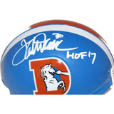Terrell Davis Signed Denver Broncos TB VSR4 HOF Mini Helmet Beckett 42232