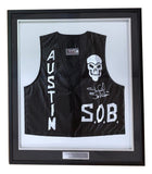 Stone Cold Steve Austin Signed Framed WWE SOB Vest 2 BAS