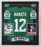 Joe Namath New York Jets Autographed Jersey Deluxe 34"W x 40"H Framing - JSA COA