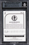 Mavericks Jalen Brunson Authentic Signed 2019 Hoops #42 Card BAS Slabbed