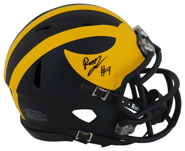 Rod Moore Signed Michigan Wolverines Riddell Speed Mini Helmet - (SCHWARTZ COA)