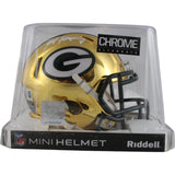 Brett Favre Autographed Green Bay Packers Chrome Mini Helmet Beckett 49220