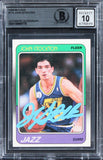 Jazz John Stockton Authentic Signed 1988 Fleer #115 Card Auto 10! BAS Slabbed