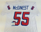 Willie McGinest Signed Patriots Jersey (Beckett COA) 3xSuper Bowl Champion