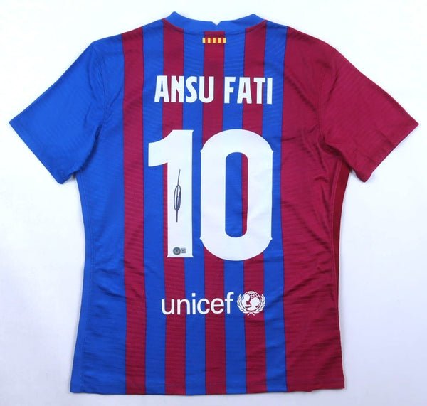 Ansu Fati Signed Barcelona Nike Jersey (Beckett) 2022 World Cup Team / Spain
