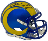 ODELL BECKHAM Jr. Autographed "SB LVI Champs" Rams Mini Helmet FANATICS