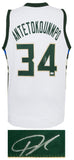Giannis Antetokounmpo Signed White 'Greek Freak' Custom Basketball Jersey -(JSA)