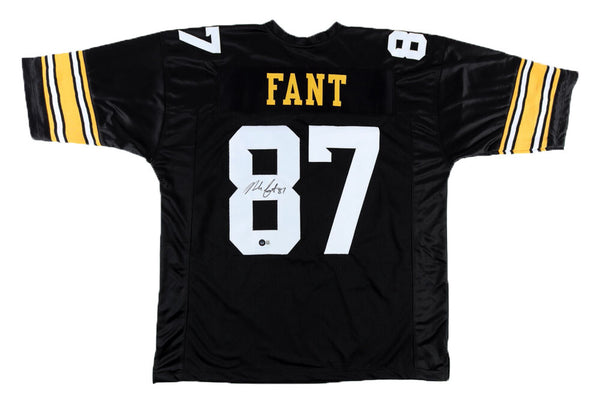 NOAH FANT AUTOGRAPHED IOWA HAWKEYES #87 BLACK JERSEY BECKETT