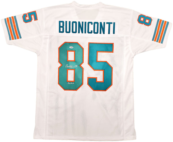 MIAMI DOLPHINS NICK BUONICONTI AUTOGRAPHED WHITE JERSEY "HOF 01" PSA/DNA 197010