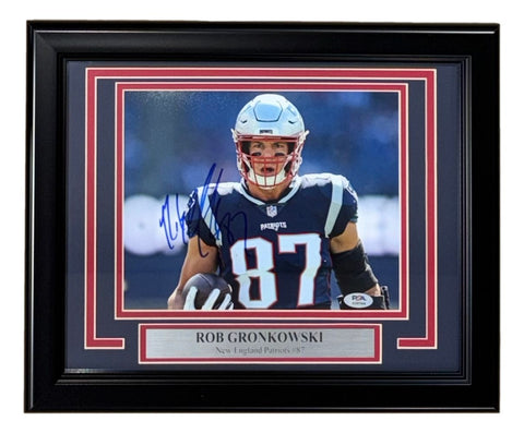Rob Gronkowski Signed Framed 8x10 New England Patriots Photo PSA/DNA