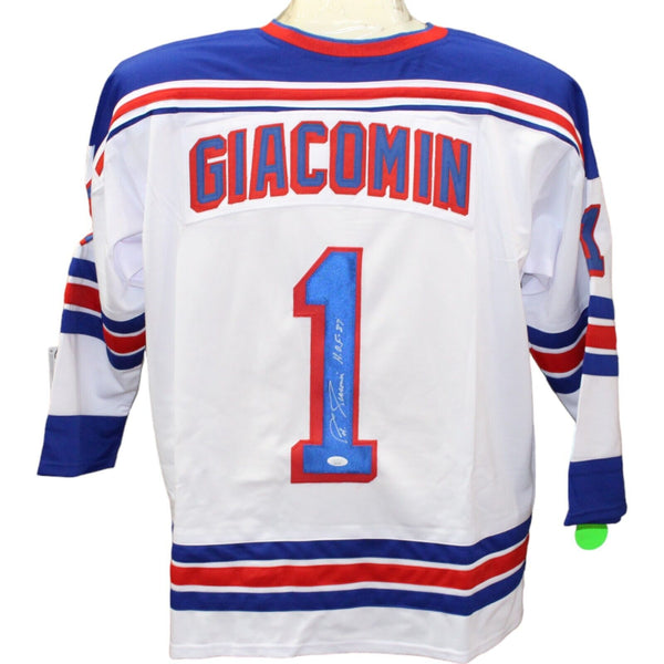 Ed Giacomin Autographed/Signed Pro Style White Jersey HOF 43535 JSA