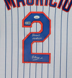 FRAMED NEW YORK METS RONNY MAURICIO AUTOGRAPHED SIGNED JERSEY JSA COA
