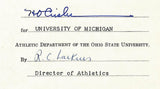 Fritz Crisler HOF Michigan Head Coach Signed/Auto Contract PSA BA199026