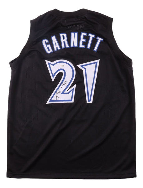 Kevin Garnett Minnesota Signed Alternate Black Basketball Jersey JSA QR