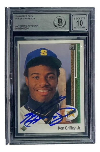 Ken Griffey Jr Signed Mariners 1989 Upper Deck #1 Rookie Card BAS Grad Super Sports Center Ken Griffey Jr Signed Mariners 1989 Upper Deck #1 Rookie Card BAS Grad Super Sports Center