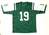 Keyshawn Johnson Signed New York Jets Green Jersey (JSA COA) 3xPro Bowl W.R.
