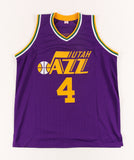 Adrian Dantley Signed Utah Jazz Jersey Inscribed "HOF 2008" (JSA) 1977 NBA R.O.Y