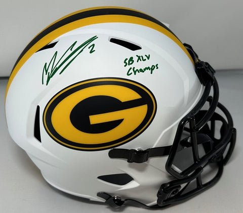 Packers MASON CROSBY Signed Full Size LUNAR Replica Helmet AUTO w/ SB XLV - JSA