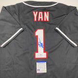 Autographed/Signed Petr Yan UFC MMA Black Jersey Shirt PSA/DNA COA