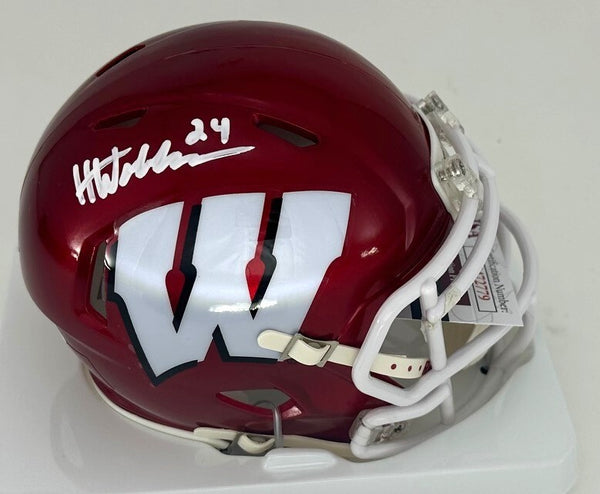 Badgers Safety HUNTER WOHLER Signed Riddell FLASH Speed Mini Helmet AUTO - JSA