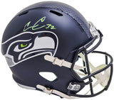 Chris Carson Signed Seattle Seahawks Blue Full Size Speed Helmet Fanatics Holo