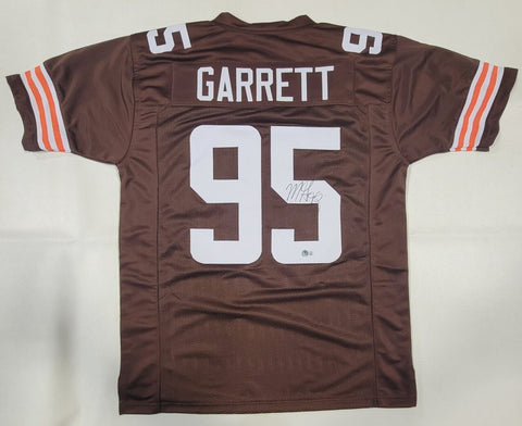 MYLES GARRETT AUTOGRAPHED SIGNED PRO STYLE XL JERSEY BECKETT QR