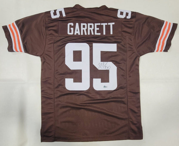 MYLES GARRETT AUTOGRAPHED SIGNED PRO STYLE XL JERSEY BECKETT QR